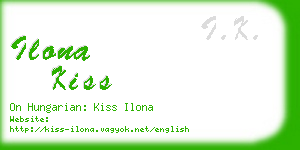 ilona kiss business card